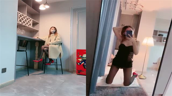 高跟黑丝苗窕骚母狗扣逼自慰勾引狼友操逼